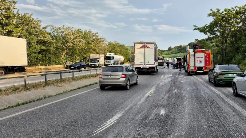 Balıkesir-Bursa Kara Yolu'nun Susurluk Sultançayır mevkisinde kontrolden çıkan tır devrildi.