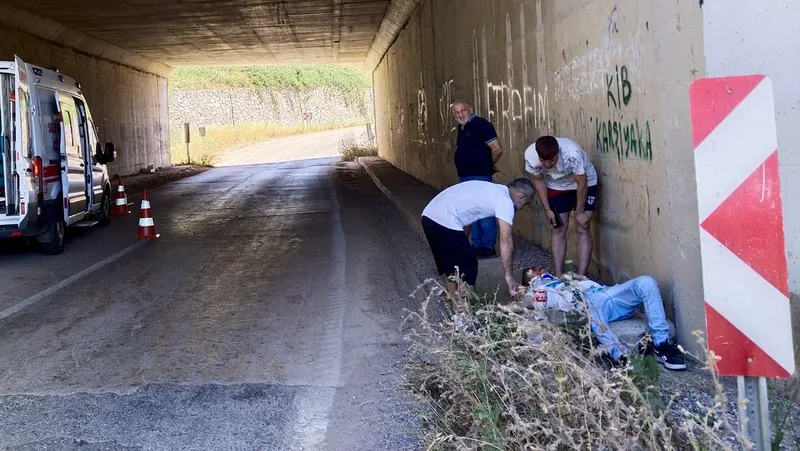 Balıkesir'in Erdek ilçesi Tatlısu Mahallesi kavşağındaki alt geçitte meydana gelen