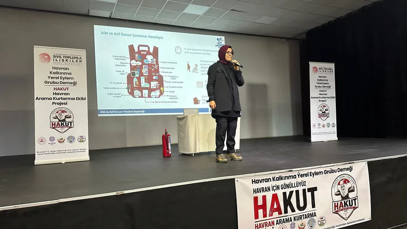 Havran'da HAKUT Projesi kapsamında ilkokul öğrencilerine yönelik temel afet farkındalık