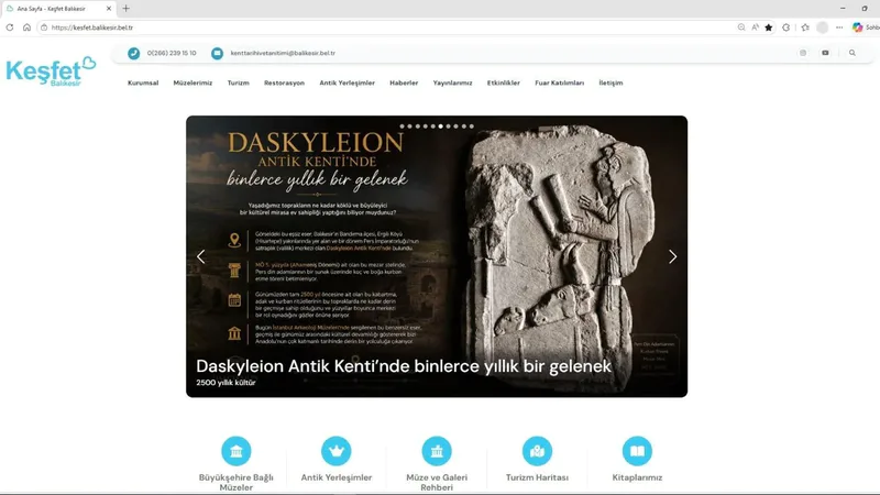 Balıkesir Büyükşehir Belediyesi'nin 'Keşfet Balıkesir' dijital platformu yayına girdi. Kentin