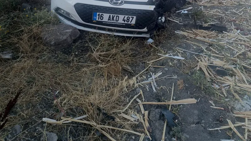 Balıkesir'in Manyas ilçesi Kapaklı mevkiinde iki aracın karşılıklı çarpışması sonucu