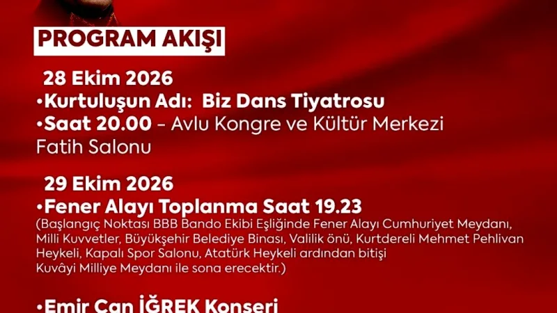 Balıkesir Cumhuriyet Bayramı, dans tiyatrosu, fener alayı ve Emir Can
