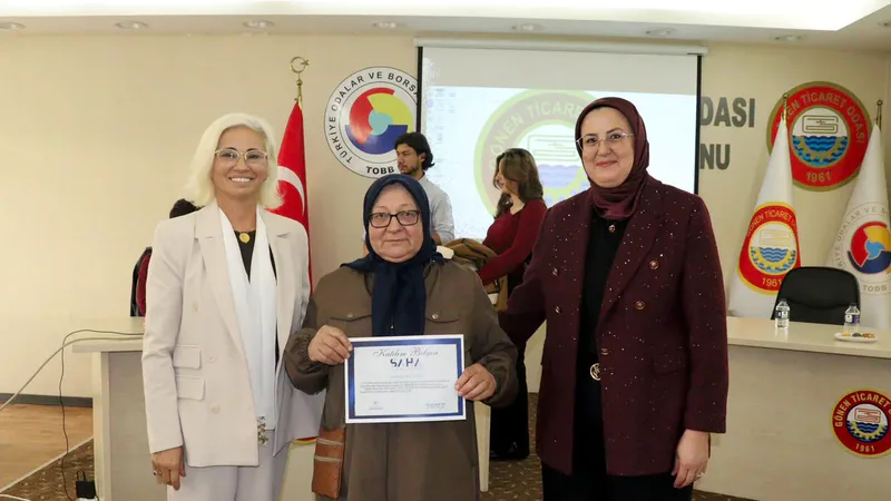 Gönen Ticaret Odası'nda düzenlenen eğitim programıyla 20 iş kadını ve